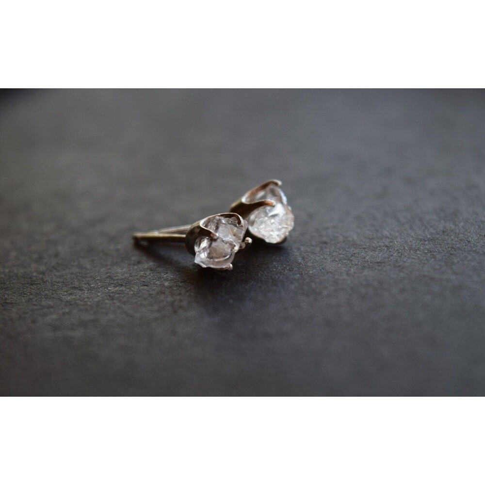 Raw Diamond Earrings, Rough Diamond Earring, Natural Diamond Earring, Wedding Ea